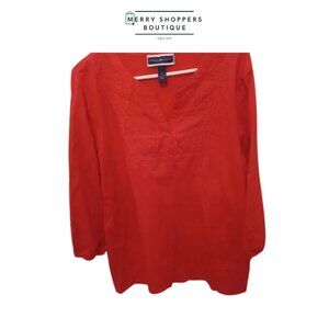 Karen Scott Vibrant Scarlet Blouse